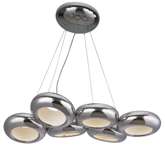 Picture of 16W Donuts 6-Light LED Pendant PC (OA HT 4.75"-124.25") (CAN 9.84"x9.84"x4.05")