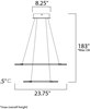 Picture of 36W Saturn II LED 2-Light Pendant MS Matte White Frosted Acrylic PCB LED (OA HT 10.5"-183") (CAN 8.25"x8.25"x2")