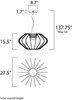 Picture of 5.76W Argent LED Pendant PC Acrylic PCB LED (OA HT 17.75"-137.75") (CAN 8.7"x8.7"x1.7")