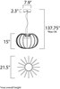 Picture of 5.04W Argent LED Pendant PC Acrylic PCB LED (OA HT 17.75"-137.75") (CAN 7.9"x7.9"x2.3")