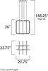 Picture of 15.48W Squared LED Pendant PC Acrylic PCB LED (OA HT 28.25"-148.25") (CAN 15"x8.7"x1.8")