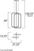 Picture of 46.4W Squared LED Pendant PC Acrylic PCB LED (OA HT 36.25"-156.25") (CAN 11.8"x9.1"x1.8")