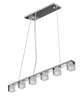 Foto para 2.2W Blocs LED 6-Light Pendant PC Clear Glass G9 LED (OA HT 12"-118") (CAN 15.75"x4.25"x1")