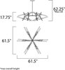 Picture of 3W Light Saber LED Pendant GM Clear Acrylic Acrylic PCB LED 61.5"x61.5"x17.75" (OA HT 17.75"-62.25")