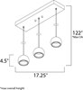 Picture of 4W Alumilux LED 3-Light Pendant WT PCB LED 17.25"x4.5"x3" (OA HT 4.25"-122") (CAN 15.75"x4.5"x1")