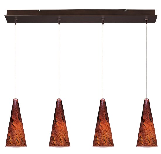 Picture of Lava 4-Light RapidJack Pendant and Canopy BZ Amber Lava