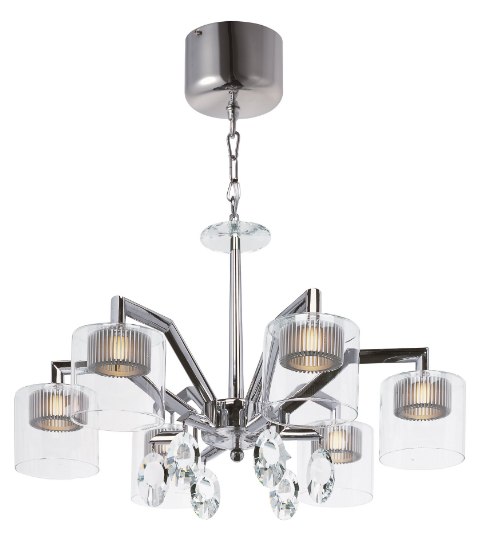 Foto para Cyborg 6-Light Chandelier PC Clear LED (OA HT 22"-137.25")