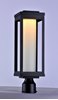 Picture of Salon LED 1-Light Outdoor Post BK Satin White Opal Glass PCB LED