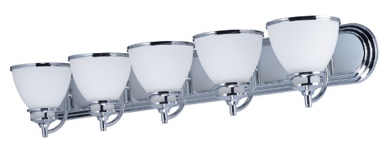 Foto para Novus 5-Light Bath Vanity PC Satin White Opal Glass MB Incandescent Incandescent