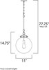 Foto para Retro 1-Light Pendant PN Clear Glass MB Incandescent Incandescent (OA HT 18.25"-77.75") (CAN 5"x5"x0.75")36" Chain