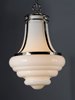 Picture of Retro 1-Light Pendant PN White Glass MB Incandescent Incandescent 13"x13"x20" (OA HT 23.5"-83") (CAN 5"x5"x0.75")36" Chain