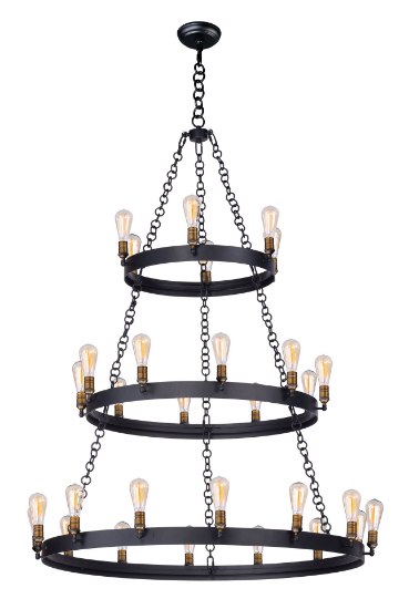 Picture of Noble 30-Light Chandelier w/Bulbs BKNAB MB ST58 Incandescent Incandescent 72" Chain