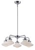 Picture of New School 5 Light LED Chandelier SN Satin White Opal Glass PCB LED (OA HT 13.75"-51.5") (CAN 4.96"x4.96"x2.44")