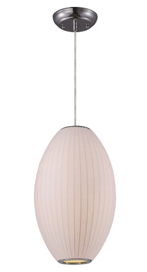 Foto para Cocoon 1-Light Pendant PC Imitation Silk MB Incandescent Incandescent 15"x15"x21" (OA HT 141")