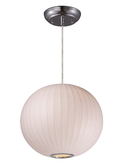 Foto para Cocoon 1-Light Pendant PC Imitation Silk MB Incandescent Incandescent 18"x18"x16" (OA HT 138") (CAN 5"x5"x1.25")