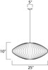 Foto para Cocoon 1-Light Pendant PC Imitation Silk MB Incandescent Incandescent 25"x25"x10" (OA HT 130") (CAN 5"x5"x1.25")