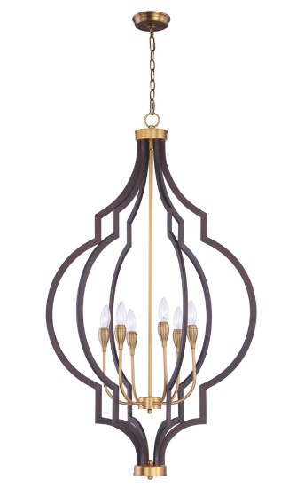 Foto para Crest 6-Light Chandelier OIAB CA Incandescent E12 Incandescent (OA HT 48.5"-85.5") (CAN 5"x5"x1.25")36" Chain