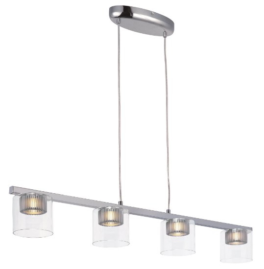 Foto para 6W Cyborg 4-Light Pendant PC Clear LED (OA HT 7.5"-125.5")