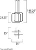 Picture of 12.6W Squared LED Pendant PC Acrylic PCB LED (OA HT 25.25"-145.25") (CAN 11.4"x11.4"x1.8")