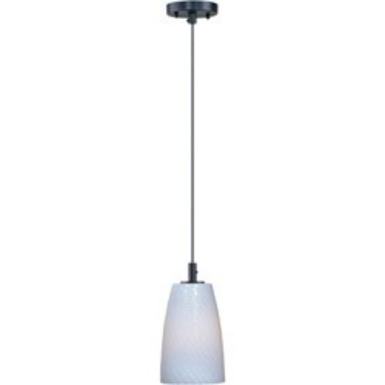 Foto para 100W Carte 1-Light Pendant SN White Ripple MB Incandescent (OA HT 24"-60")