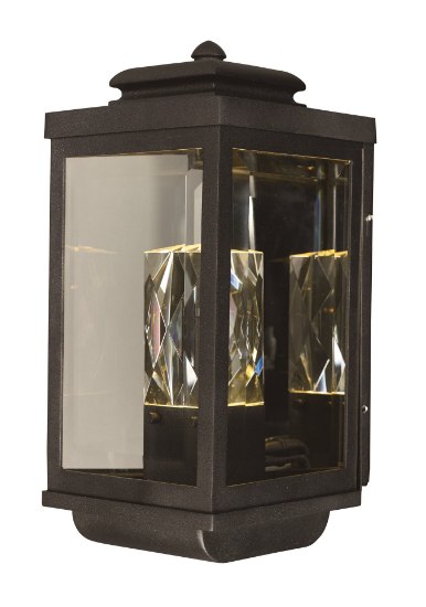 Picture of Mandeville LED 2-Light Outdoor Wall Lantern GBK Clear Crystal + Glass PCB LED 7"x16"