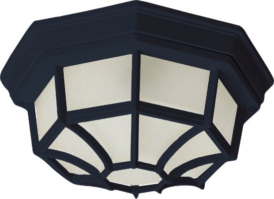 Picture of Flush Mount LED 1-Light Outdoor Ceiling Mount BK Frosted