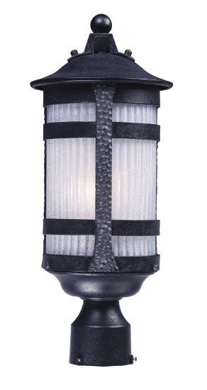 Foto para Casa Grande 1-Light Outdoor Post AR Constellation Textured Ribbed Glas MB Incandescent Incandescent