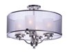 Picture of Lucid 4-Light Semi-Flush Mount SN Organza Fabric + Gla MB Incandescent Incandescent (OA HT 14.5") (CAN 4.75"x4.75"x1")