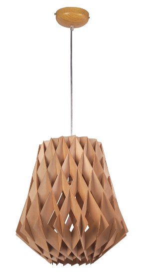 Picture of Horgen 1-Light Pendant UD Wood MB Incandescent Incandescent 14"x14"x15" (OA HT 17"-135") (CAN 3.25"x3.25"x1.75")