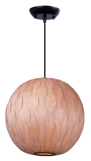 Picture of Norwood 1-Light Pendant BK Wood Veneer GU24 Fluorescent Fluorescent 20"x20"x20" (OA HT 140") (CAN 5.1"x5.1"x1.7")