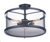 Picture of Palladium 3-Light Flush Mount BKNAB Steel Mesh MB Incandescent Incandescent (CAN 5"x5"x1.25")