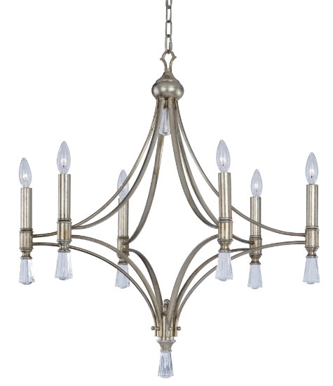 Foto para Regal 6-Light Pendant SG Clear CA Incandescent Incandescent (OA HT 32.5"-71.75") (CAN 5"x5"x1")36" Chain