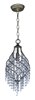 Picture of Twirl 1-Light Pendant GS Beveled Crystal CRYSTAL CA Incandescent Incandescent 7.5"x7.5"x17.5" (OA HT 22.5"-59.5") (CAN 5"x5"x1.25")36" Chain