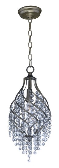 Picture of Twirl 1-Light Pendant GS Beveled Crystal CRYSTAL CA Incandescent Incandescent 7.5"x7.5"x17.5" (OA HT 22.5"-59.5") (CAN 5"x5"x1.25")36" Chain