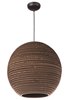 Foto para Java 1-Light Pendant BK Recycled Cardboard MB Incandescent Incandescent 17.75"x17.75"x18" (OA HT 20"-138") (CAN 5.1"x5.1"x1.7")