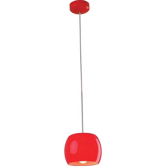 Foto para 100W Caps 1-Light Pendant PC Red Glass MB Incandescent Incandescent (OA HT 18"-120")