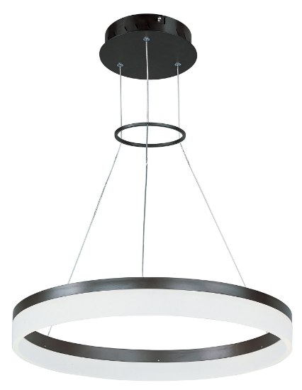 Foto para 24W Saturn 1-Tier LED Pendant BZ Matte White Acrylic PCB LED (OA HT 8.5"-122") (CAN 8.25"x8.25"x2")