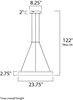 Picture of 24W Saturn 1-Tier LED Pendant BZ Matte White Acrylic PCB LED (OA HT 8.5"-122") (CAN 8.25"x8.25"x2")