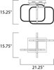 Foto para 7.92W Squared LED Flush Mount PC Acrylic PCB LED (CAN 13"x9.05"x1.81")