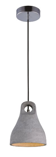 Picture of Crete 1-Light Pendant PC Concrete GU10 LED 8"x8"x10" (OA HT 10.79"-129.5") (CAN 4.72"x4.72"x0.98")