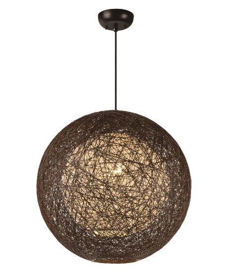 Picture of Bali 1-Light Chandelier Hemp String MB Incandescent Incandescent 19"x19"x19" (OA HT 140") (CAN 5"x5"x1.25")