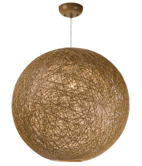 Picture of Bali 1-Light Chandelier Hemp String MB Incandescent Incandescent 24"x24"x24" (OA HT 145") (CAN 5"x5"x1.25")