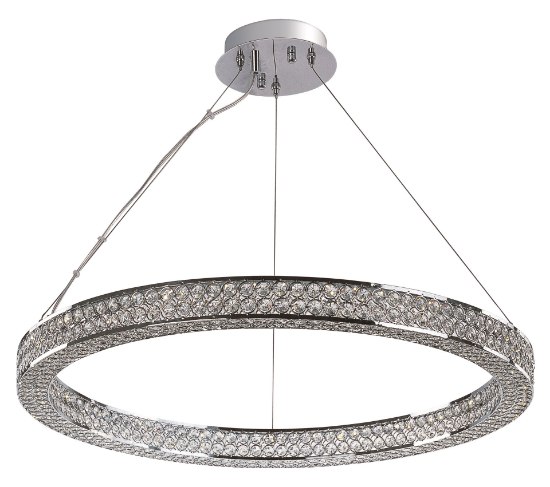 Foto para Eternity LED 30" Single Pendant PC Beveled Crystal PCB LED (OA HT 23.62"-118") (CAN 7"x7"x1.5")