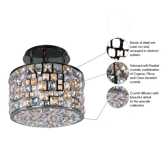 Picture of Fifth Avenue 6-Light Flush Mount LB Jewel Crystal G9 Xenon Xenon (OA HT 15")