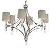 Foto para Regal 6-Light Pendant with Shade SG Clear Linen/Silver Leaf Fa CA Incandescent Incandescent (CAN 5"x5"x1")36" Chain