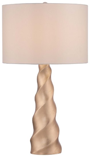 Picture of 113w SW 1 Light Table Lamp Gold Leaf Cream Silk