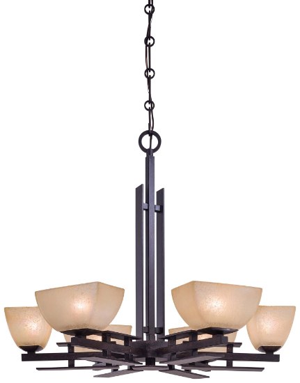 Picture of 50w SW 6 Light Chandelier Iron Oxide Venetian Scavo