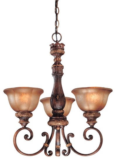 Picture of 100w SW 3 Light Mini Chandelier Illuminati Bronze Silver Patina