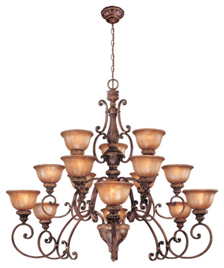 Foto para 60w SW 15 Light Chandelier Illuminati Bronze Silver Patina