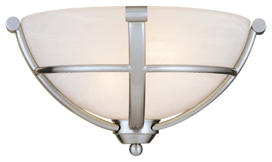 Foto para 60w SW 2 Light Wall Sconce Brushed Nickel Etched Marble